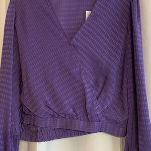 NWT New York & Company Purple Textured Blouse